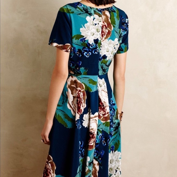 Anthropologie Corey Lynn Calter Blue Paeonia Dress - Picture 3 of 7